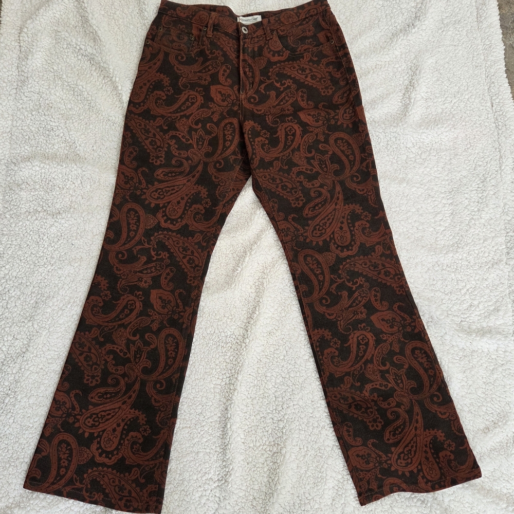 Coldwater Creek Women's Paisley Boot Cut Pants - Brown